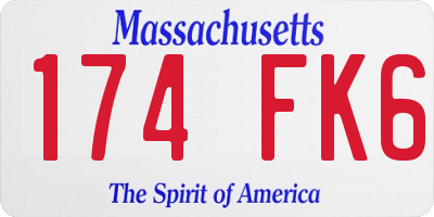 MA license plate 174FK6