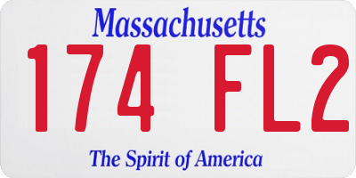 MA license plate 174FL2