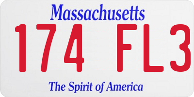 MA license plate 174FL3