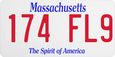 MA license plate 174FL9