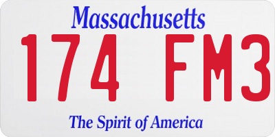 MA license plate 174FM3