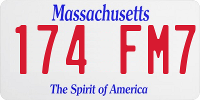 MA license plate 174FM7