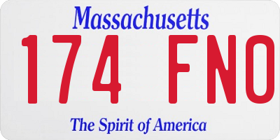 MA license plate 174FN0