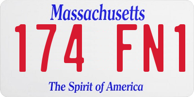 MA license plate 174FN1