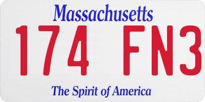 MA license plate 174FN3