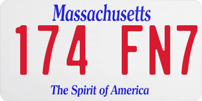 MA license plate 174FN7