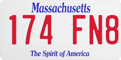 MA license plate 174FN8