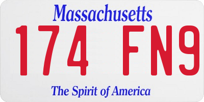 MA license plate 174FN9