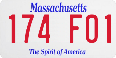 MA license plate 174FO1