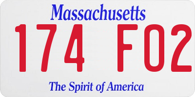 MA license plate 174FO2