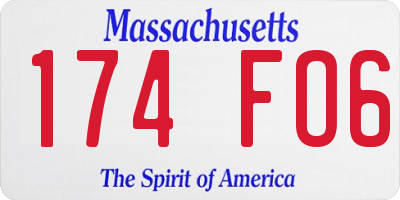 MA license plate 174FO6