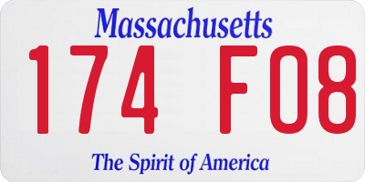 MA license plate 174FO8