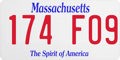 MA license plate 174FO9