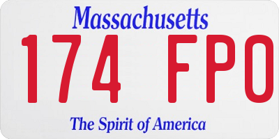 MA license plate 174FP0