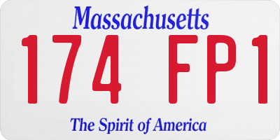 MA license plate 174FP1