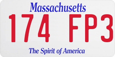 MA license plate 174FP3