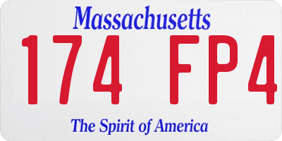 MA license plate 174FP4