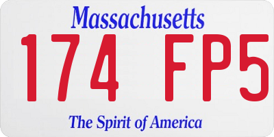 MA license plate 174FP5