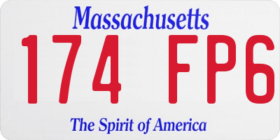 MA license plate 174FP6