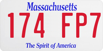 MA license plate 174FP7
