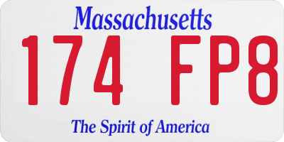 MA license plate 174FP8