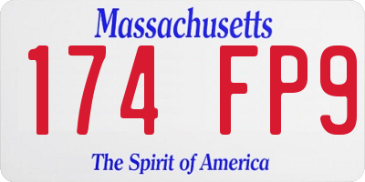 MA license plate 174FP9