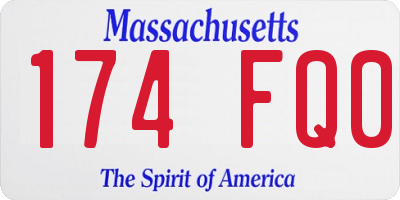 MA license plate 174FQ0