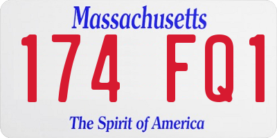 MA license plate 174FQ1