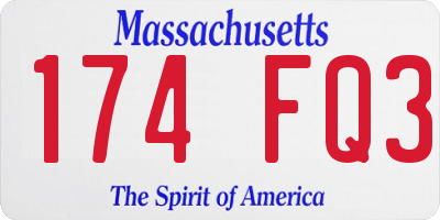MA license plate 174FQ3