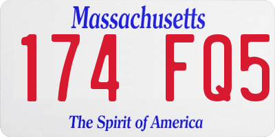 MA license plate 174FQ5