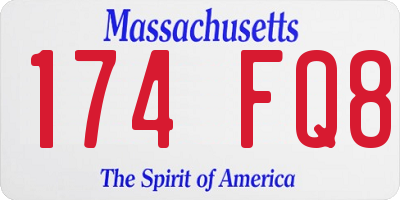 MA license plate 174FQ8