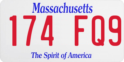MA license plate 174FQ9