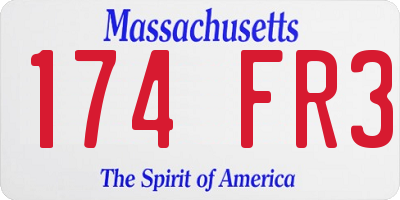 MA license plate 174FR3