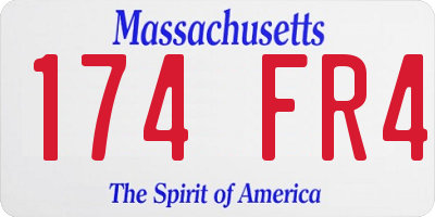 MA license plate 174FR4