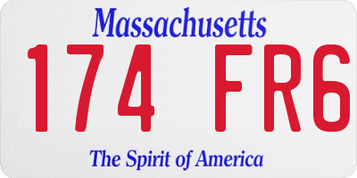 MA license plate 174FR6