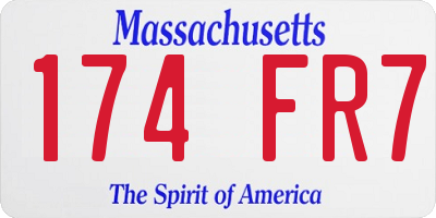 MA license plate 174FR7