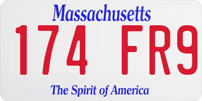 MA license plate 174FR9