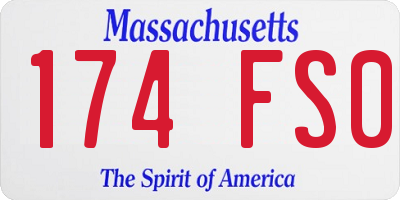 MA license plate 174FS0