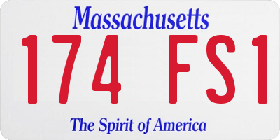 MA license plate 174FS1