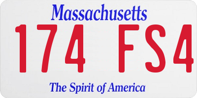 MA license plate 174FS4