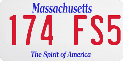 MA license plate 174FS5
