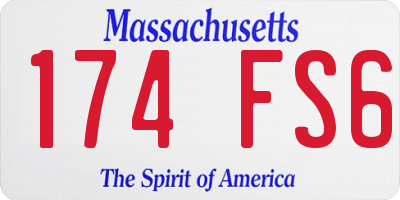 MA license plate 174FS6