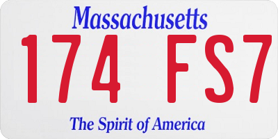 MA license plate 174FS7
