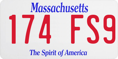 MA license plate 174FS9