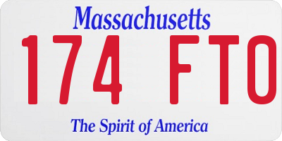 MA license plate 174FT0