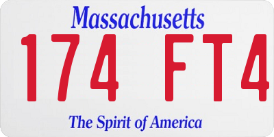 MA license plate 174FT4