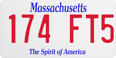 MA license plate 174FT5