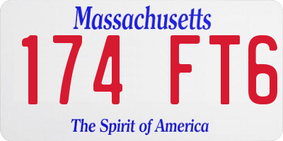 MA license plate 174FT6