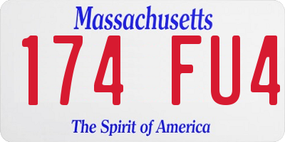 MA license plate 174FU4
