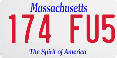 MA license plate 174FU5